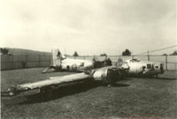 Die B-17 nach der Bergung in Maur, 1953